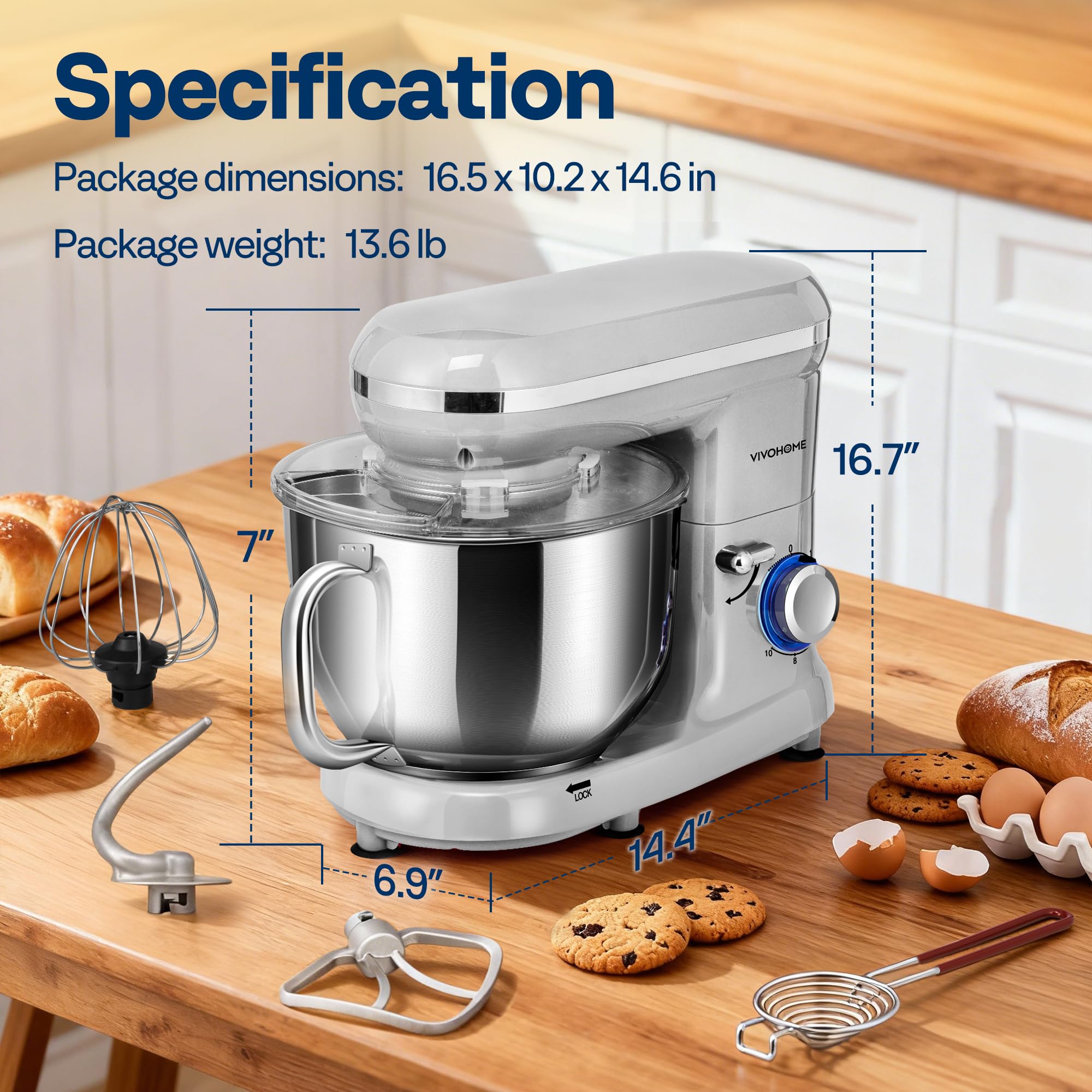 Base antideslizante de la batidora VIVOHOME para uso estable