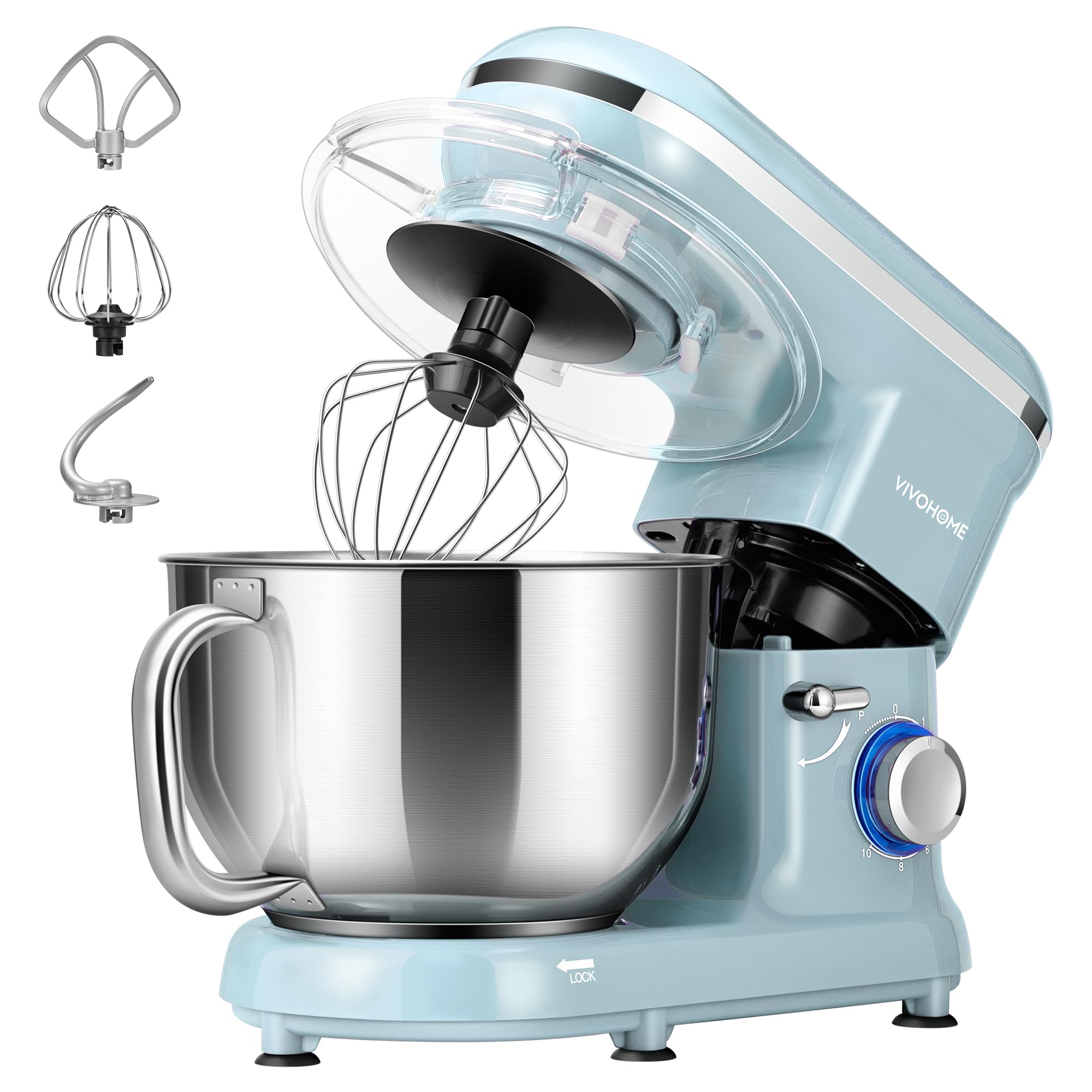Batidora VIVOHOME potencia 660W para masas rápidas y homogéneas.