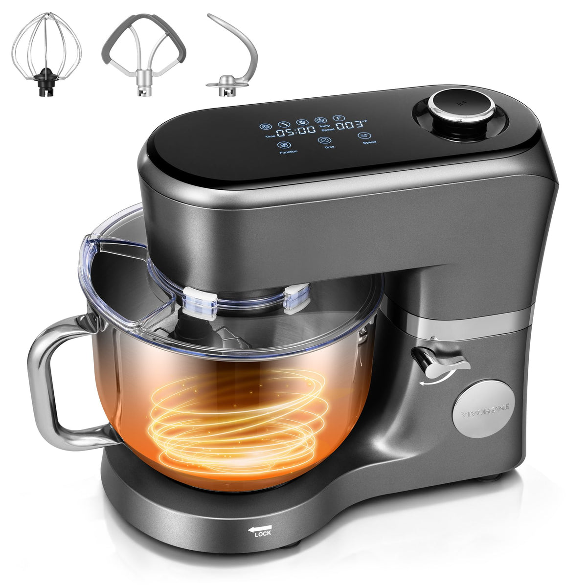 Batidora VIVOHOME con tazón de acero de 6 Qt para mezclar grandes lotes