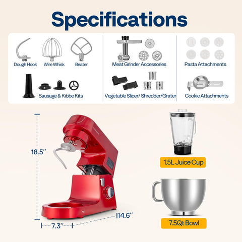 VIVOHOME fabricador de pasta y galletas, crea masas caseras para platos y dulces.