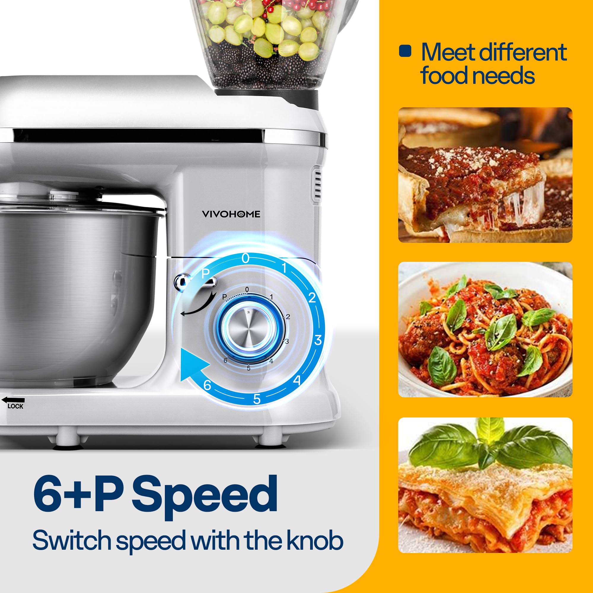 VIVOHOME: gancho para masa para pan y masas densas.