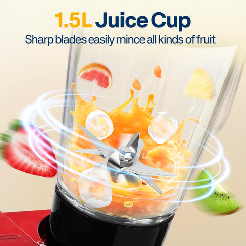 VIVOHOME jarra cristal 1,5 L, perfecta para batidos y mezclas compartidas.