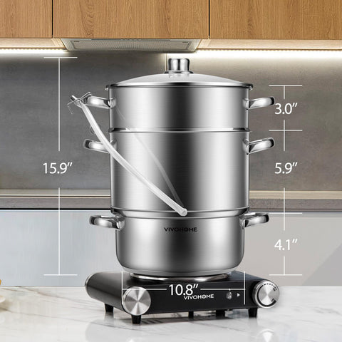VIVOHOME olla independiente para cocinar al vapor y hervir.