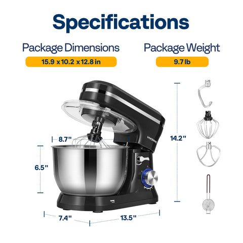 Pala mezcladora VIVOHOME para incorporar ingredientes con facilidad.