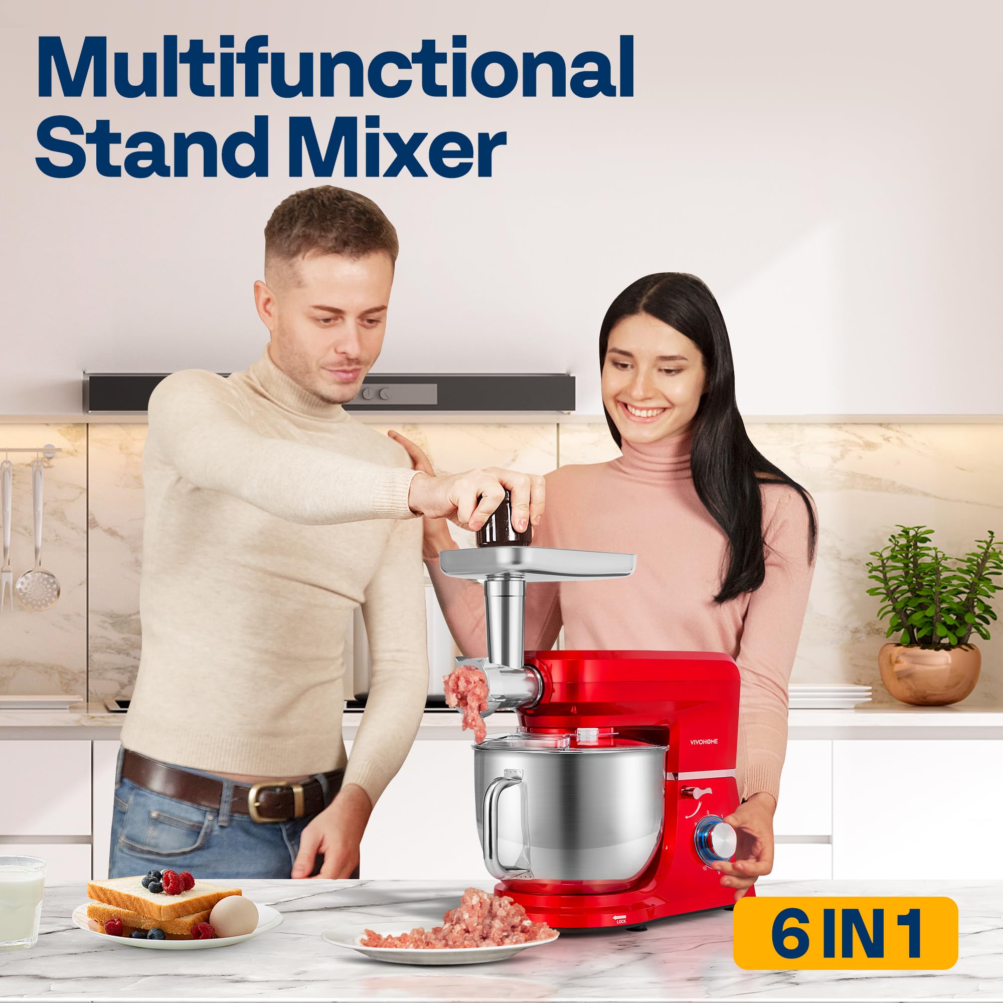VIVOHOME Tazón de acero inoxidable 8.5 qt para masas grandes