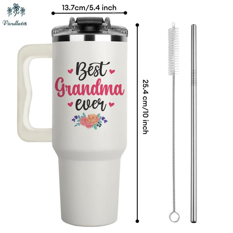 Vivulla68 vaso térmico con diseño bonito, ideal como regalo para abuela.