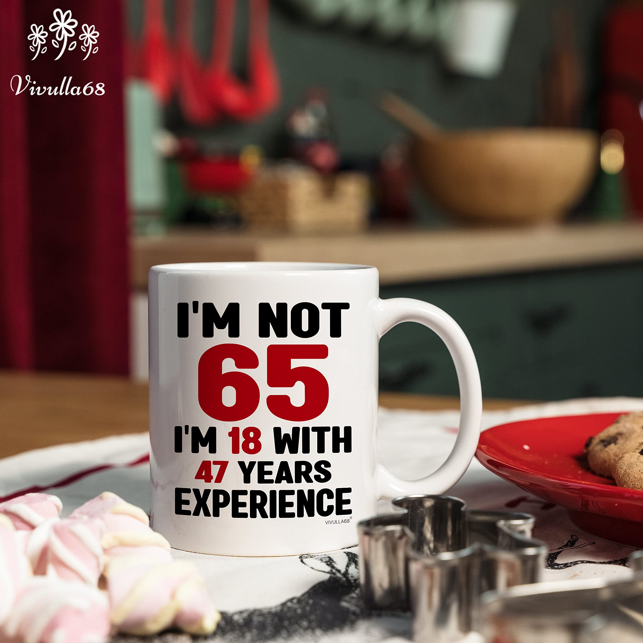 Taza Vivulla68 cerámica 11oz: regalo práctico para café diario