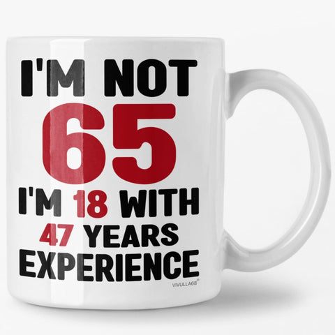 Taza Vivulla68 cumpleaños 65 mujer: inicio diario con humor