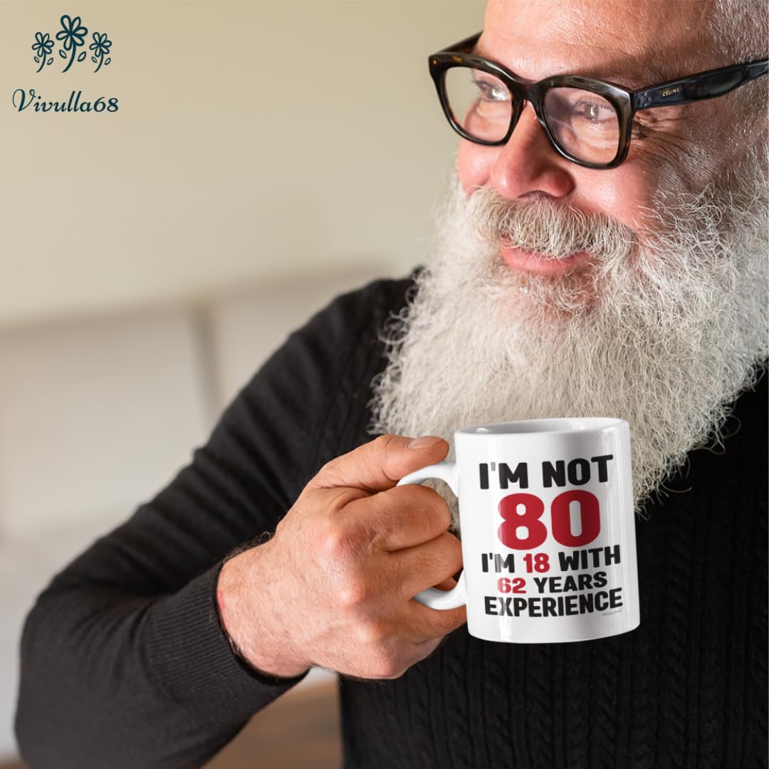 Taza cumpleaños 80 Vivulla68, ideal para recordar 1946 y usar a diario