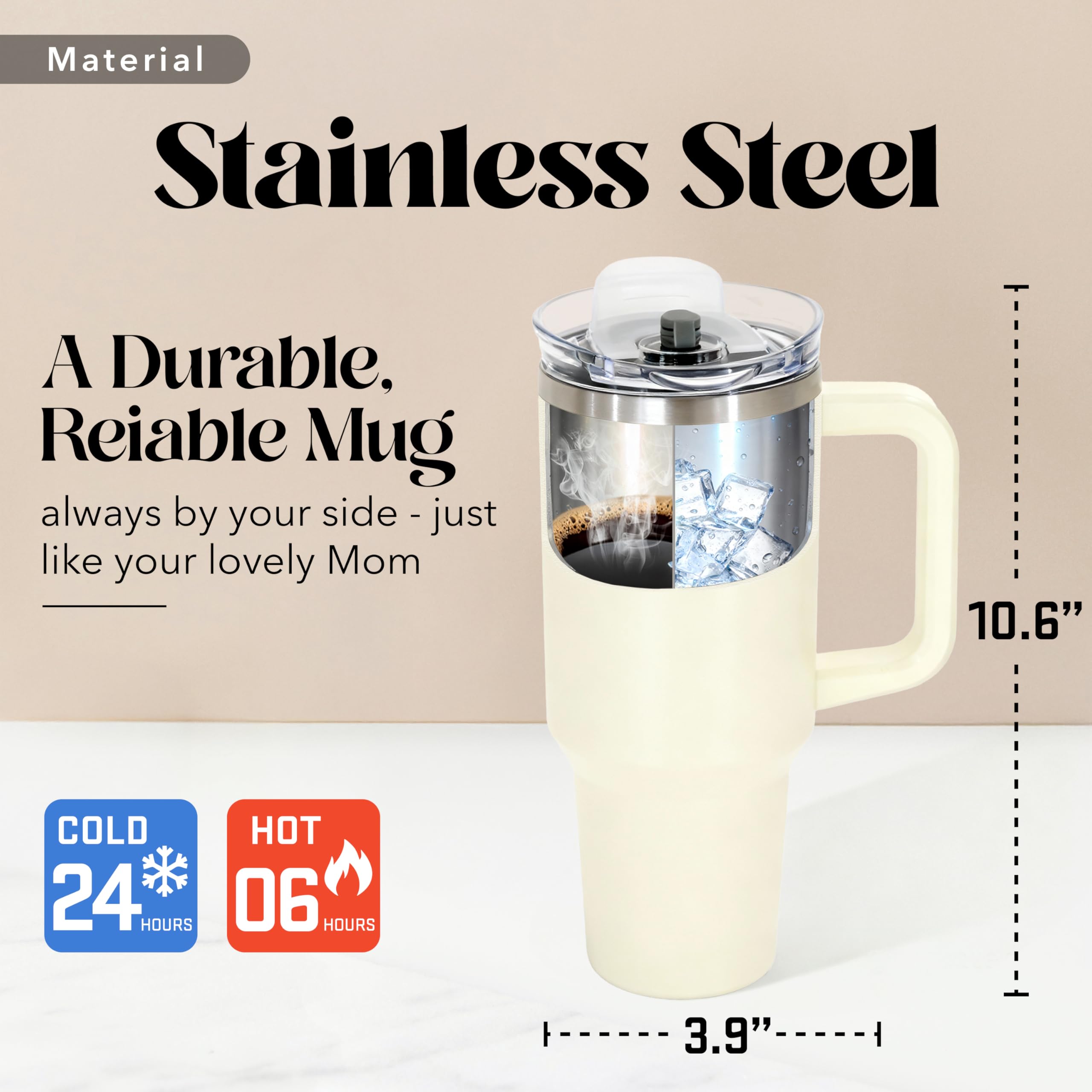 VIWIS copa mamá 40oz con café caliente, temperatura estable