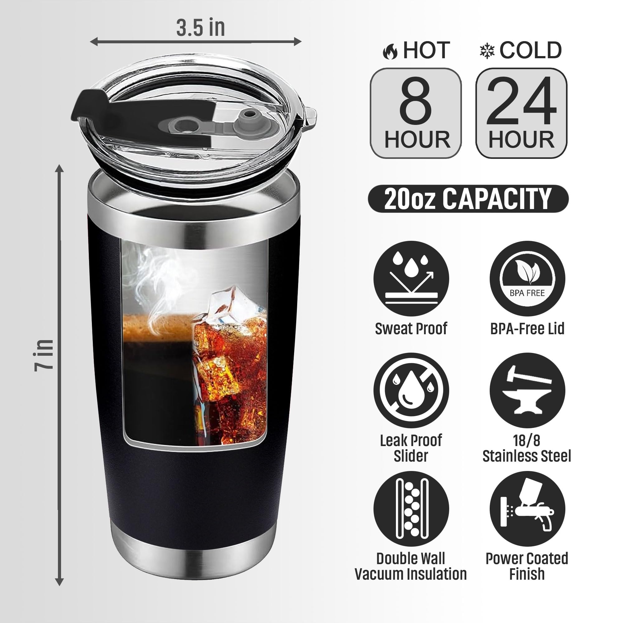 VIWIS vaso termico para llevar papa 20oz, perfecto para viajes o trabajo