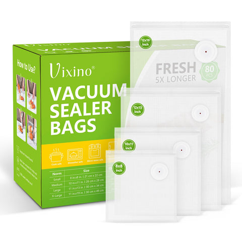 Bolsas Vixino de 80 unidades para conservar alimentos frescos y organizados.
