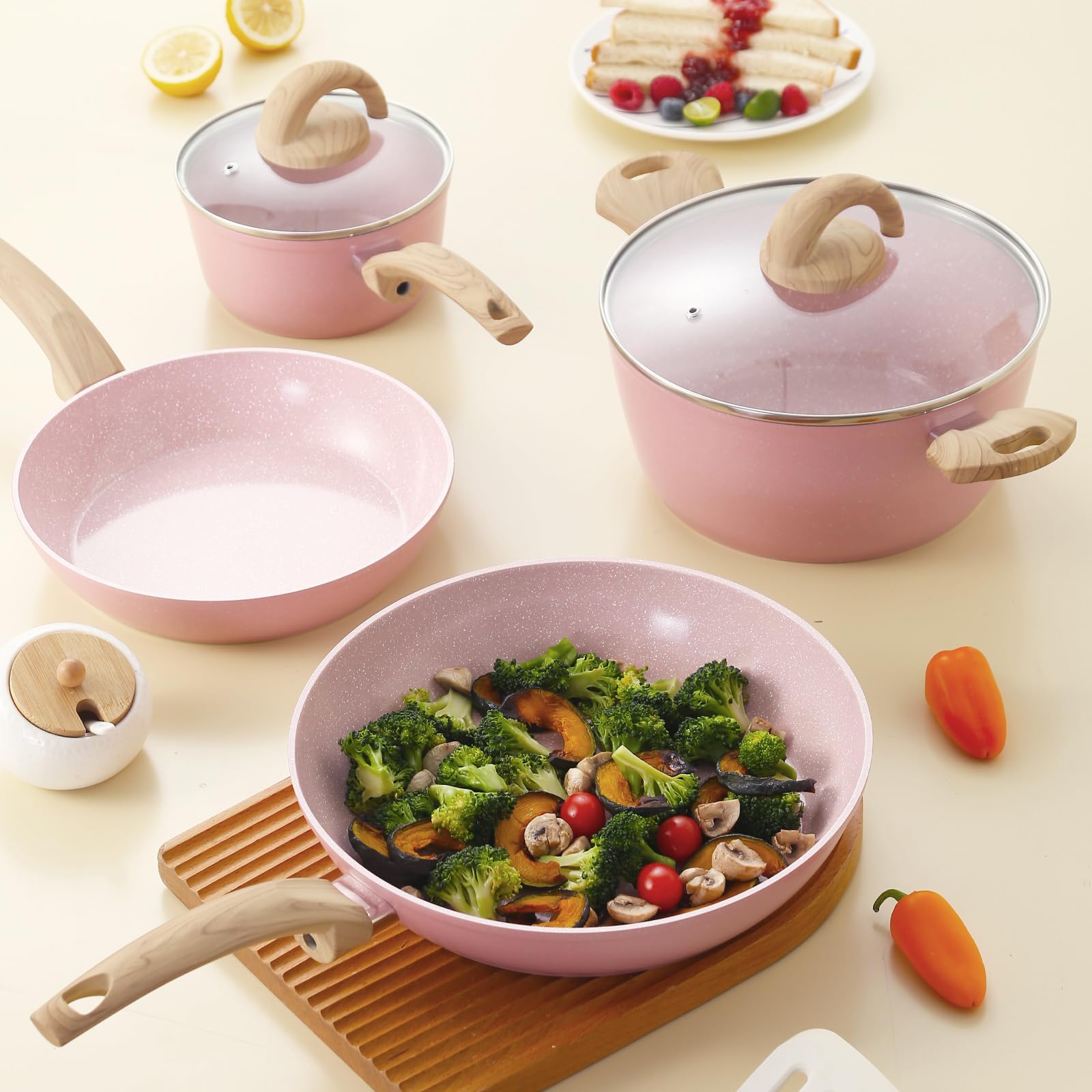 Vkoocy sarten 11 pulgadas con granito para dorar y sellar