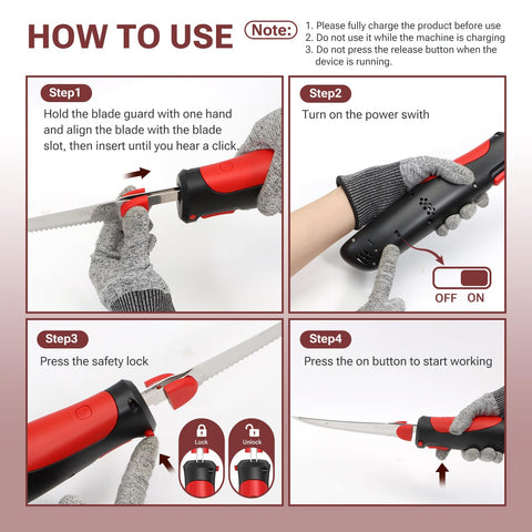 Carga por USB de VLOXO, cuchillo recargable sin cables.