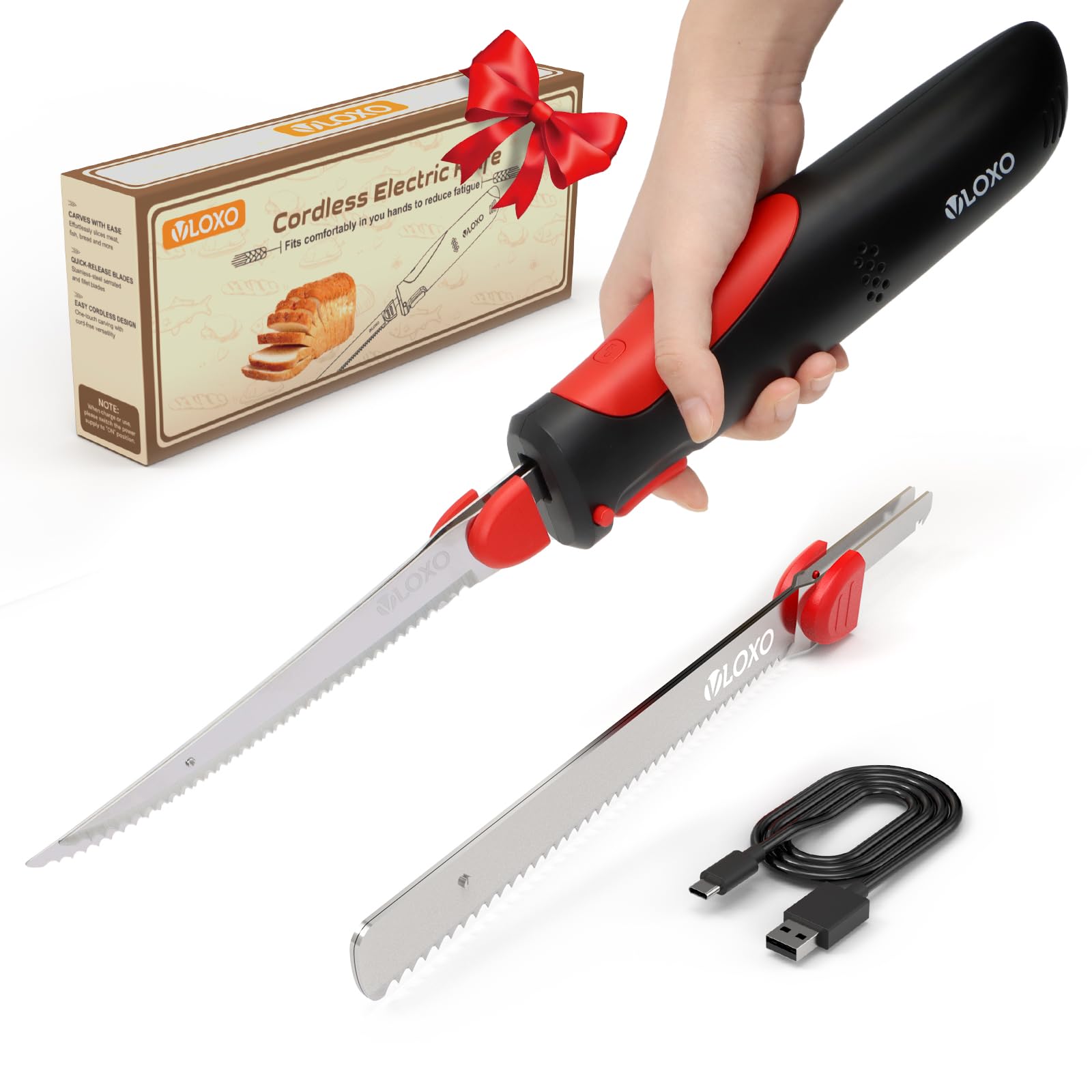 Cuchillo eléctrico VLOXO para carne: corte rápido y preciso.