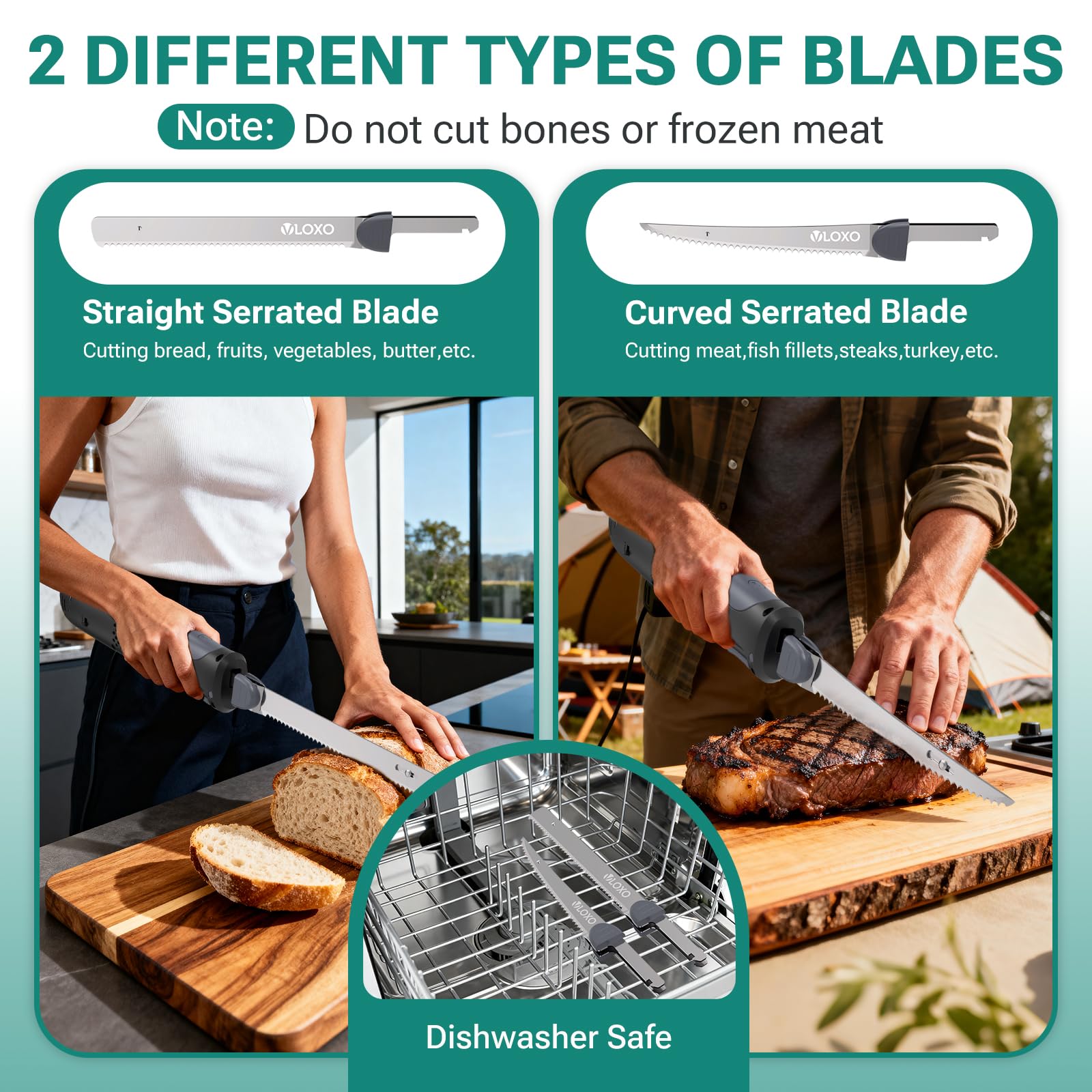 Cuchillo VLOXO para pavo, cortes rápidos para asados.