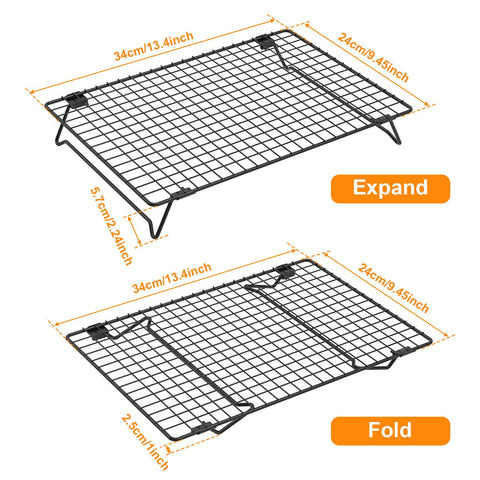 VMBQRTI: rejilla de carbono antiadherente plegable para ahorro de espacio.