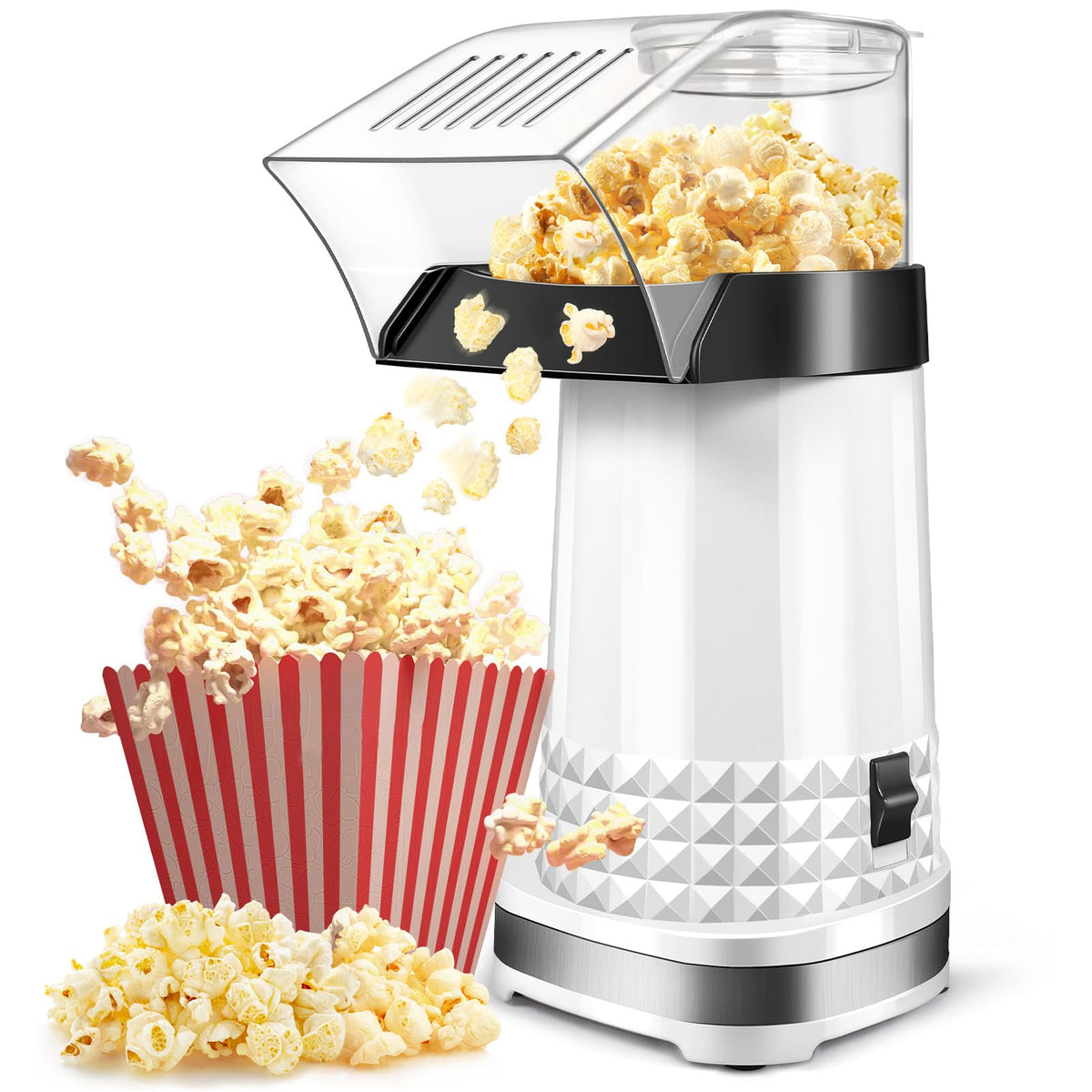Vminno Air Popcorn Popper con taza medidora, snack saludable sin aceite.