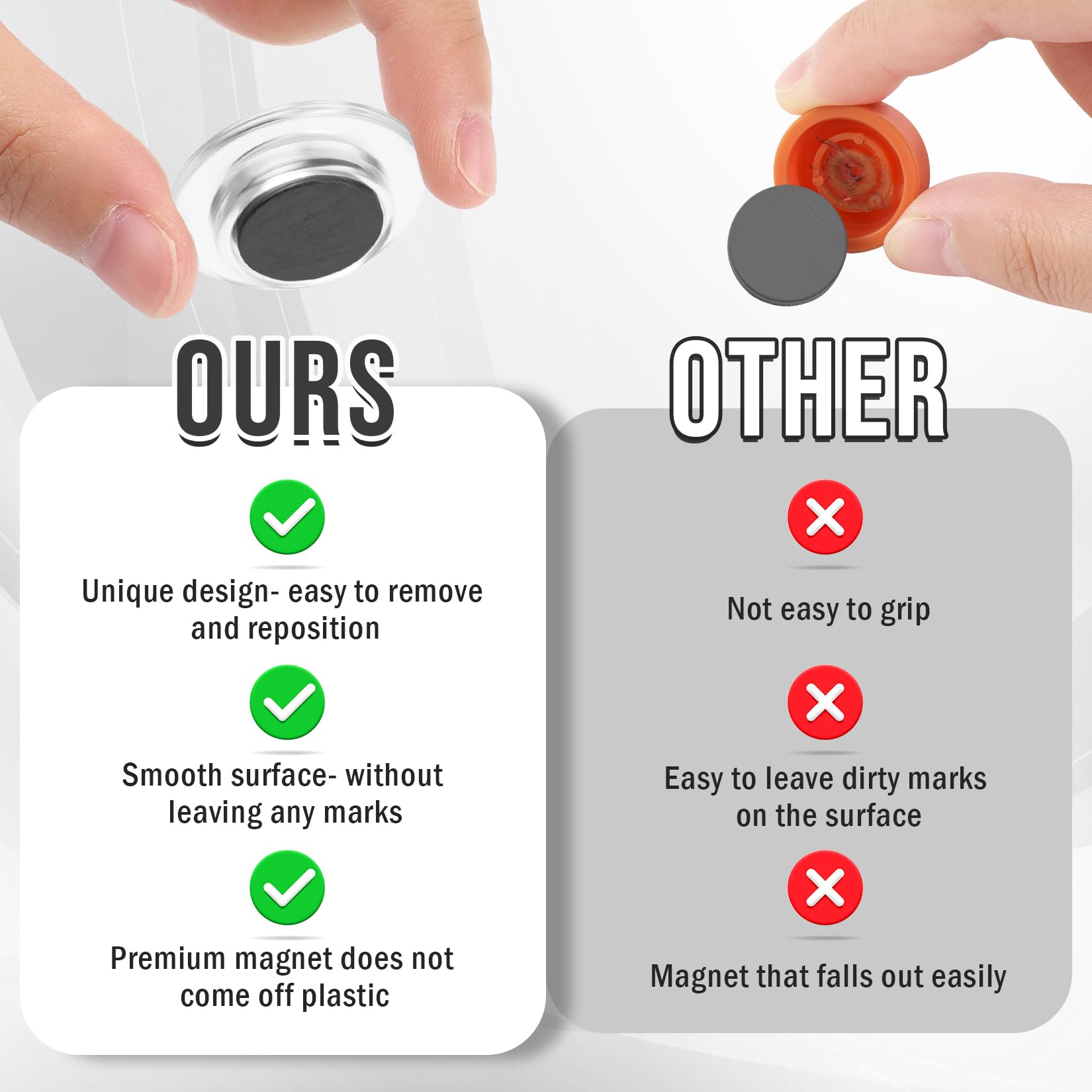Conjunto de 45 imanes circulares de VNDUEEY, perfecto para calendarios y tableros.
