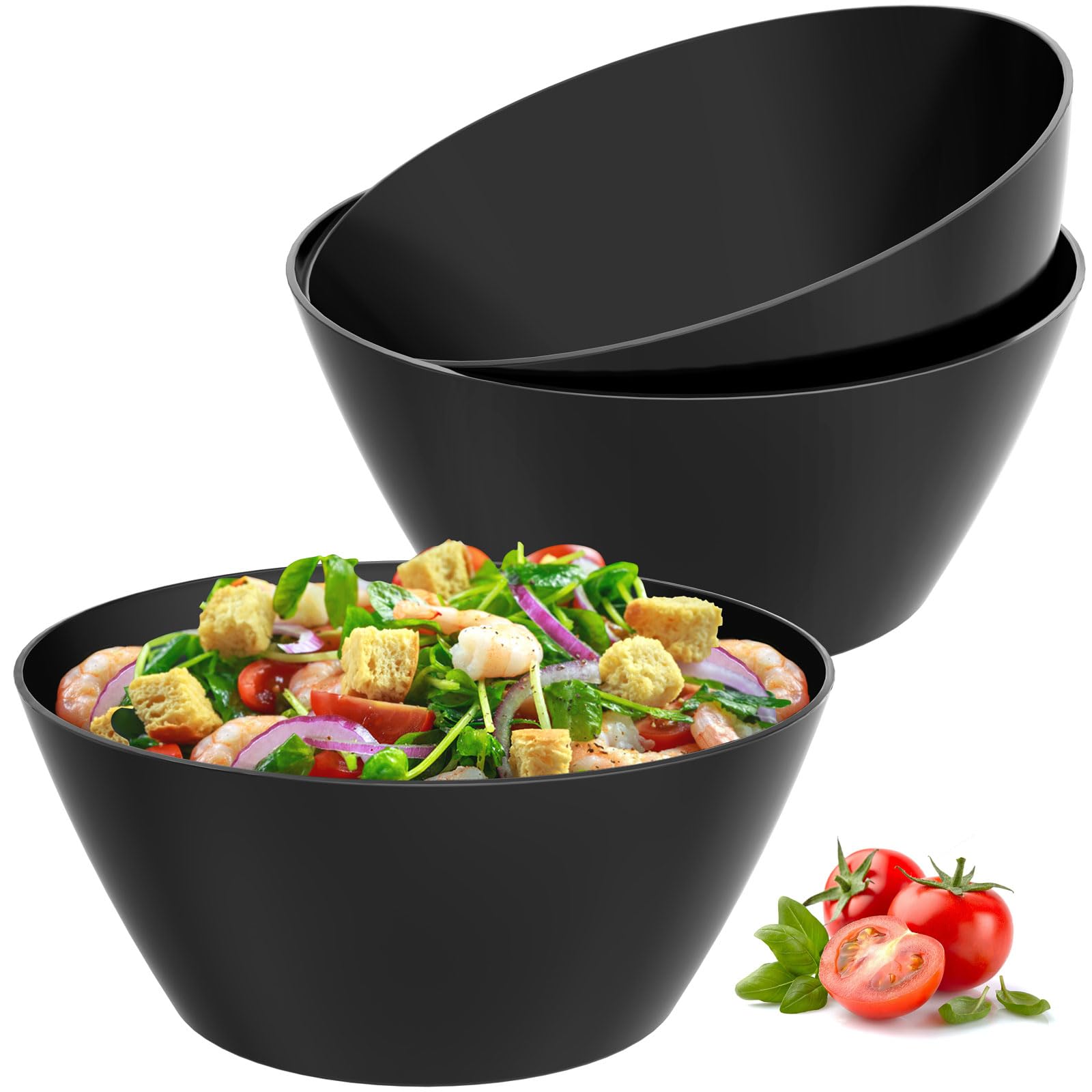 VnkloMes tazones negros para fiestas y picnics, estilo y utilidad.