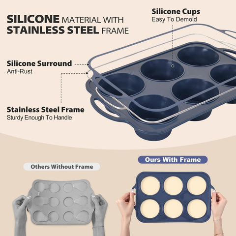 Vnray superficie antiadherente de silicona facilita desmoldar magdalenas.