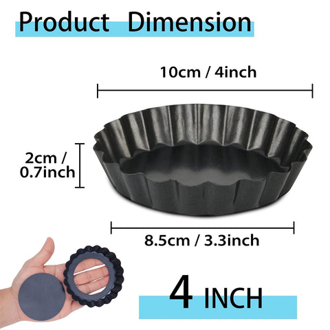 Vnray mini tartas 4 pulgadas con desmoldado fácil para postres caseros