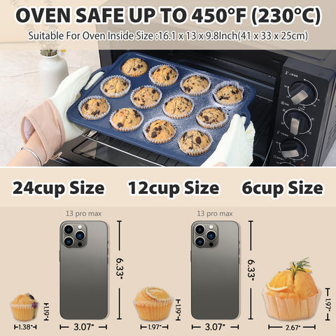 Horno hasta 450 °F con moldes Vnray para hornear seguro.