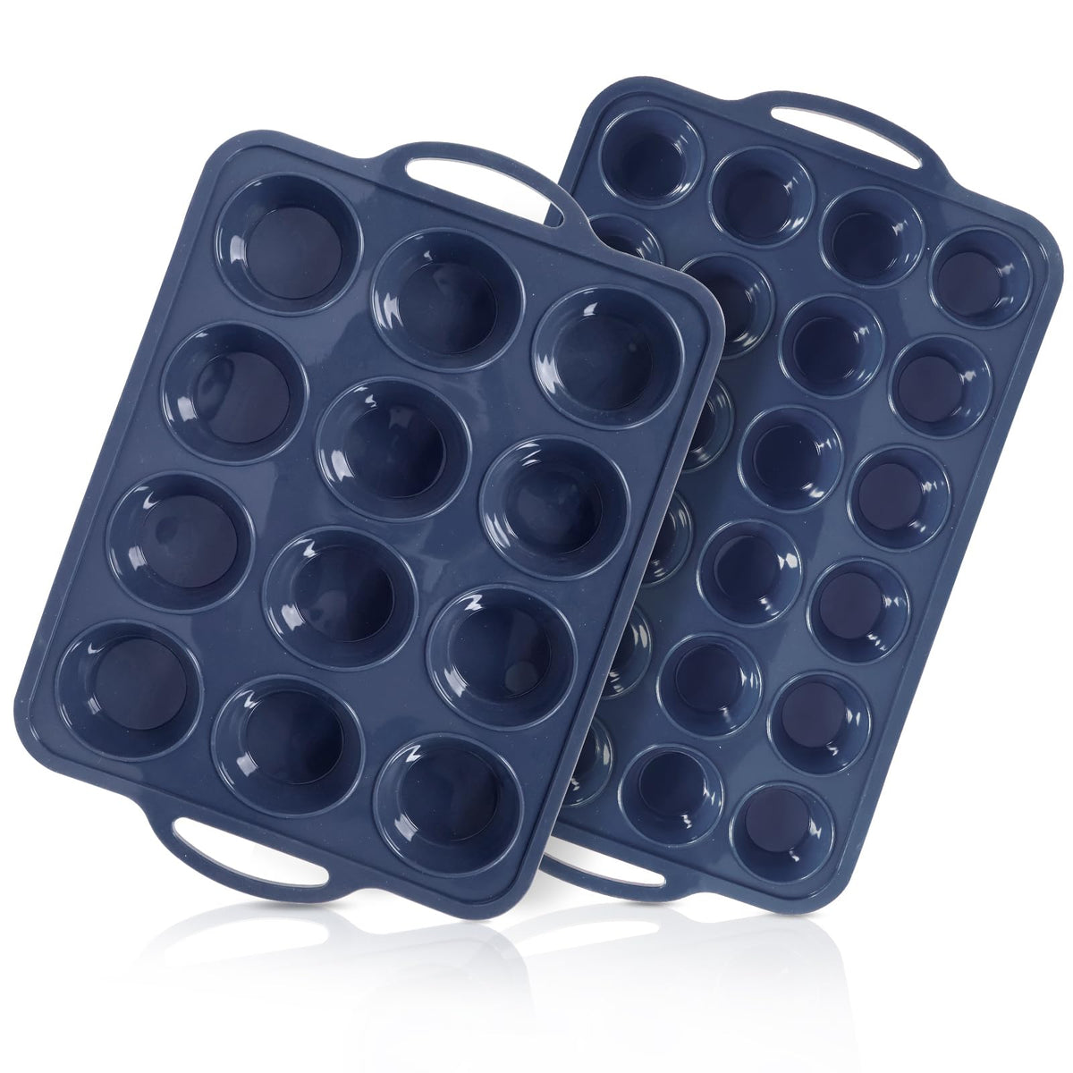 Moldes de silicona Vnray para muffins, 12 cavidades, horneado uniforme.