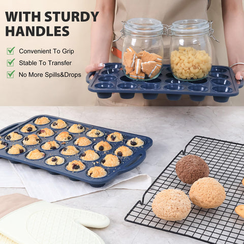Vnray muffin silicona 24 cupos porciones individuales consistentes.