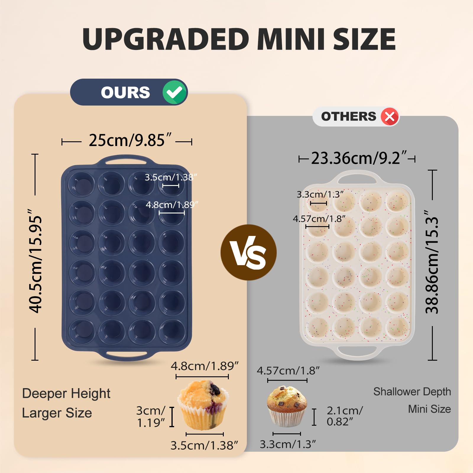 Vnray superficie silicona antiadherente primer plano facilita desmoldar muffins