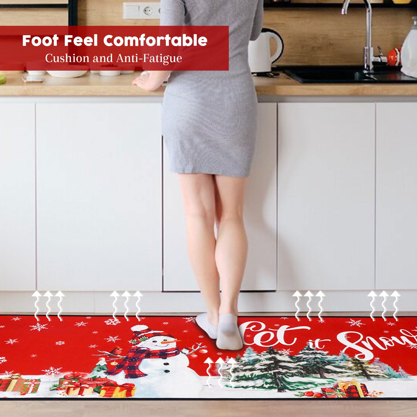 Voanos alfombra cocina Navidad antideslizante, seguridad adicional para caminar por la cocina.
