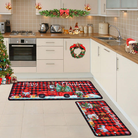 Voanos alfombras de cocina navideñas, uso versátil en entrada, baño o cocina.