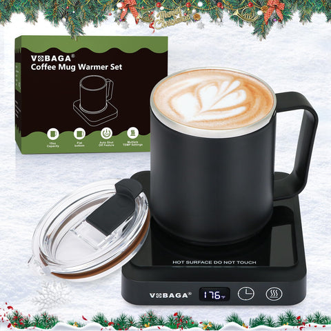 VOBAGA calentador de taza con set 15oz, mantiene bebidas a temperatura ideal durante el día