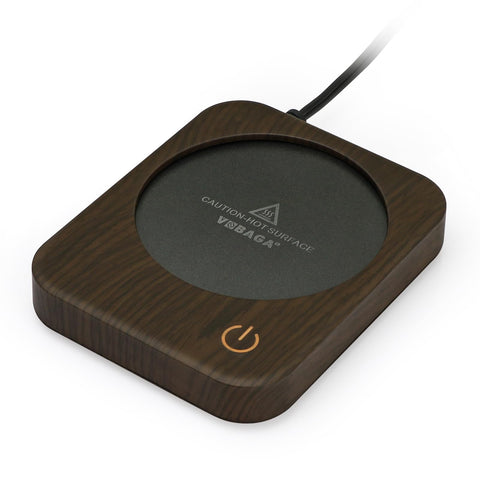 VOBAGA calentador de taza para escritorio con acabado en madera mantiene la bebida a temperatura ideal