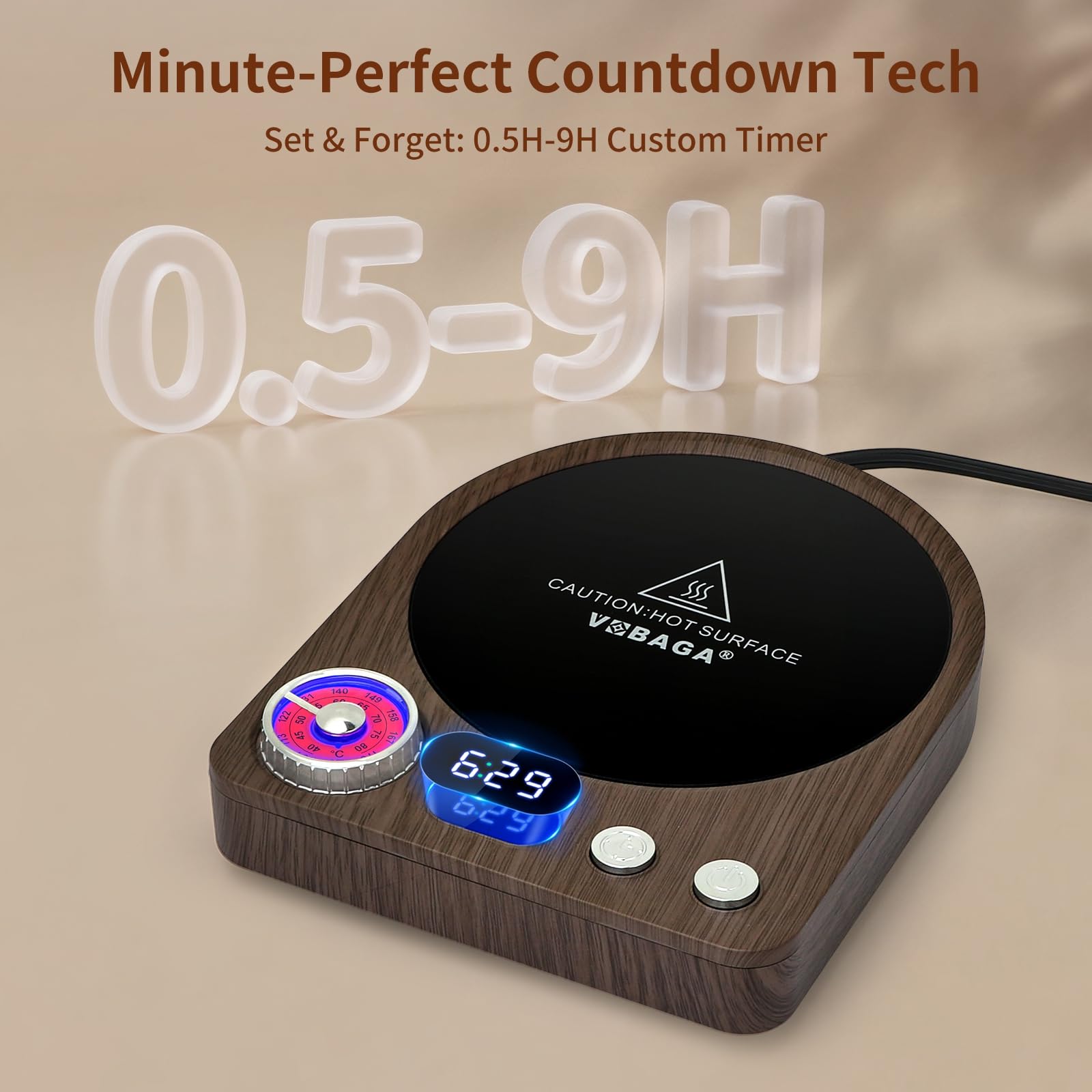 VOBAGA placa de calor de 36W y uso dual para taza o vela.