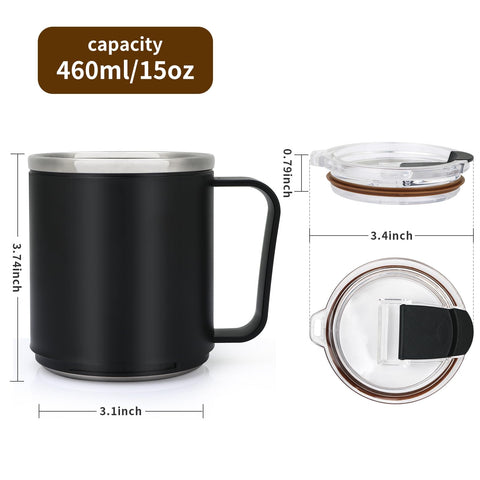 Tapa flip de la taza VOBAGA para evitar derrames mientras trabajas.