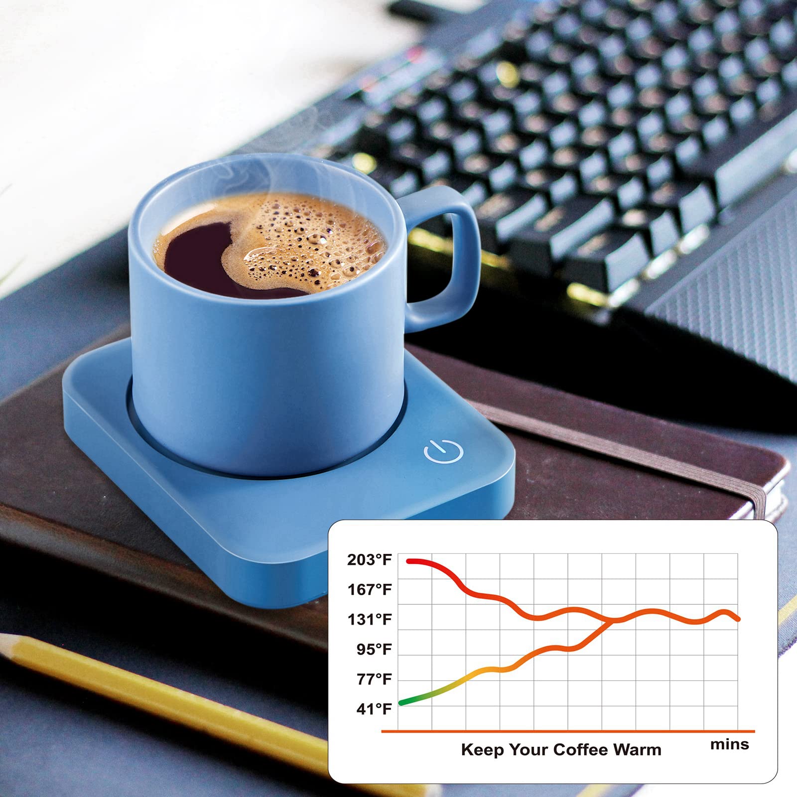 Taza VOBAGA 11oz marrón, color cálido para uso diario