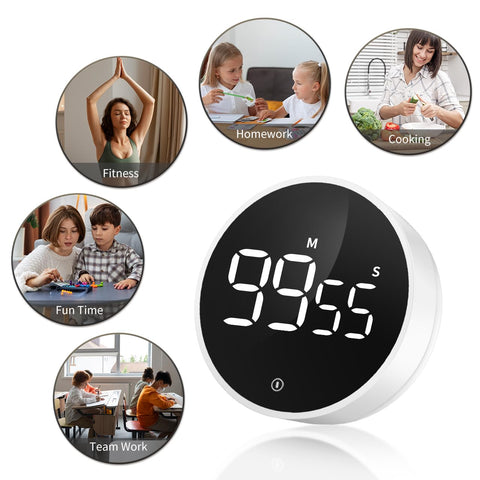 VOCOO temporizador en cocina, compacto y práctico para varias tareas.