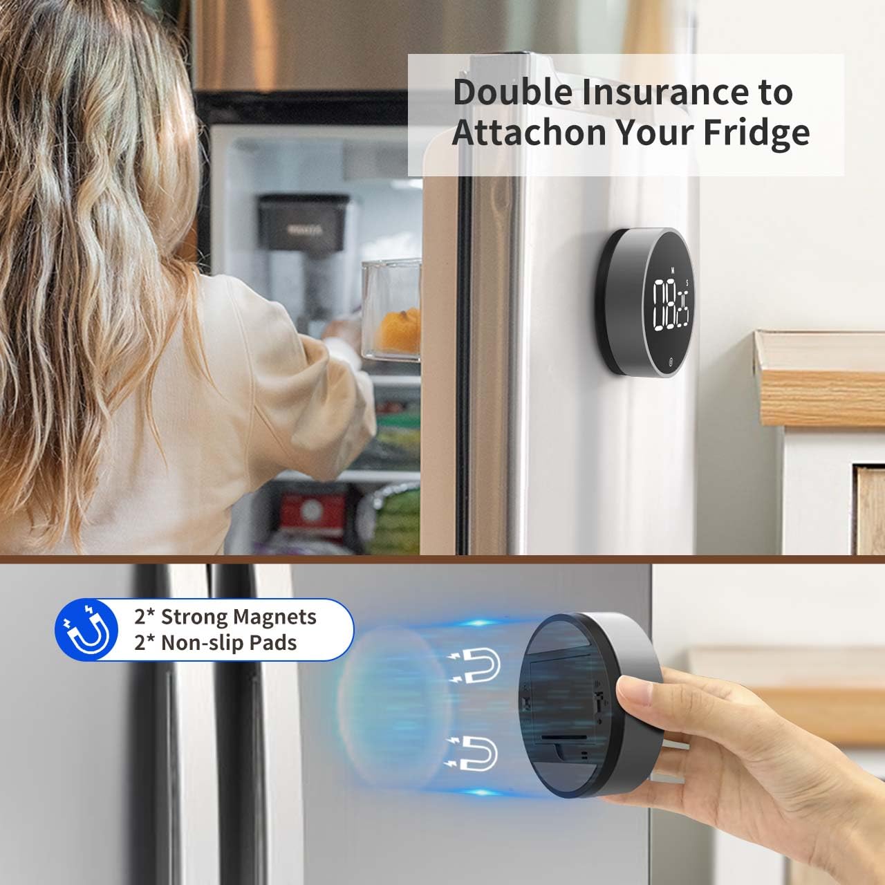 VOCOO temporizador digital con dos niveles de brillo para cualquier luz