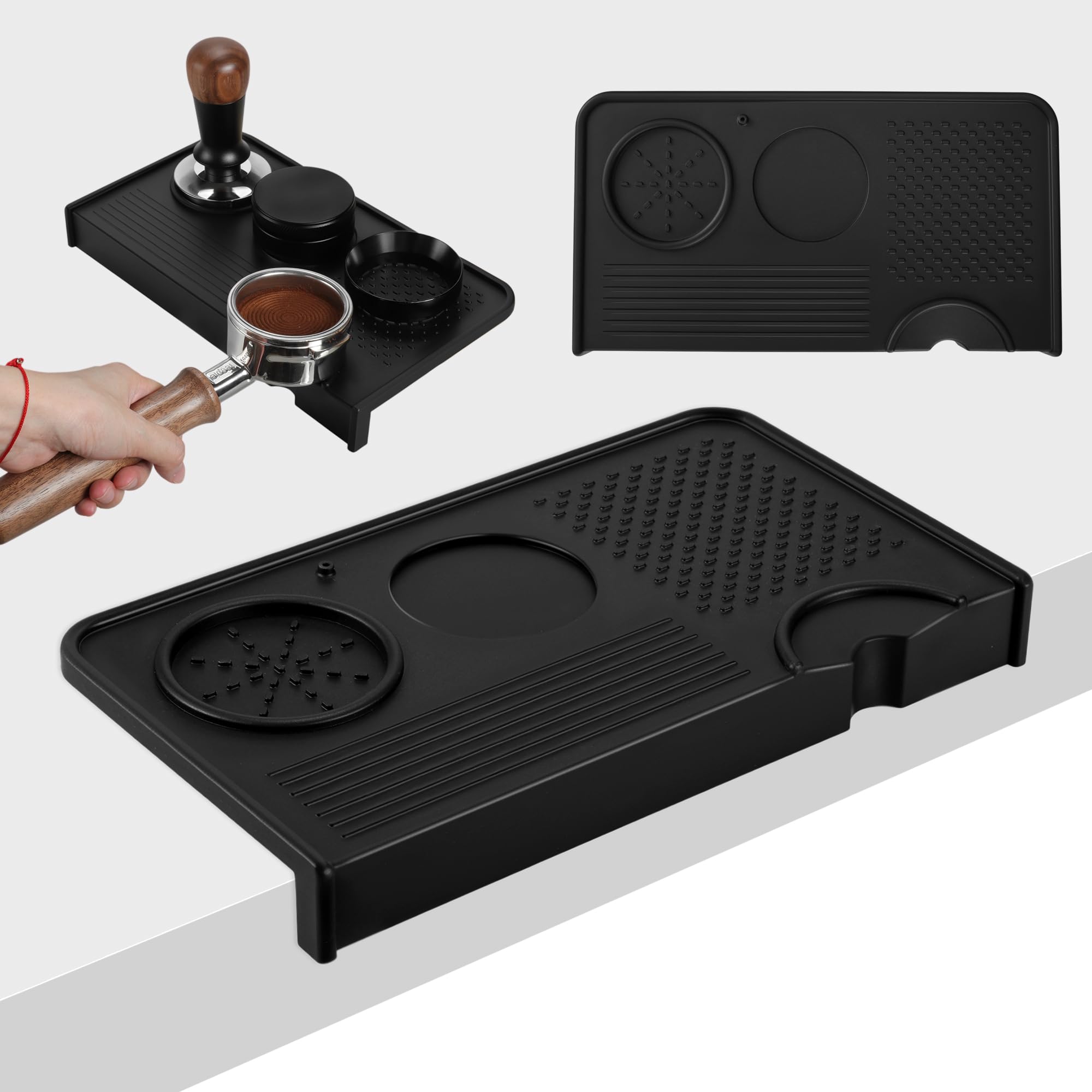 Alfombrilla VOCOSTE para tampado de espresso con textura de silicona para un agarre seguro durante la compactación