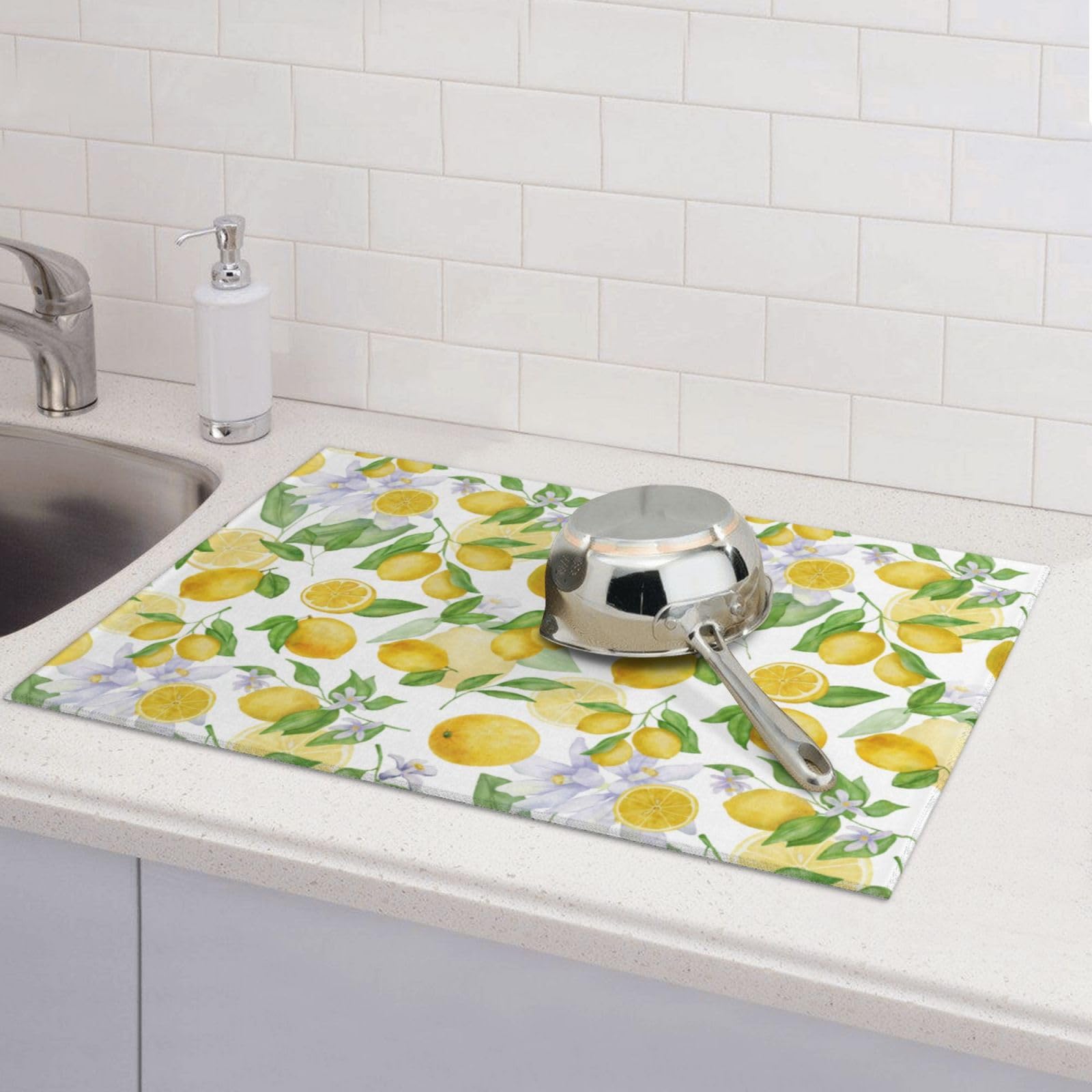 Vodbne tapete limón impreso con tinta impermeable, añade color a la cocina