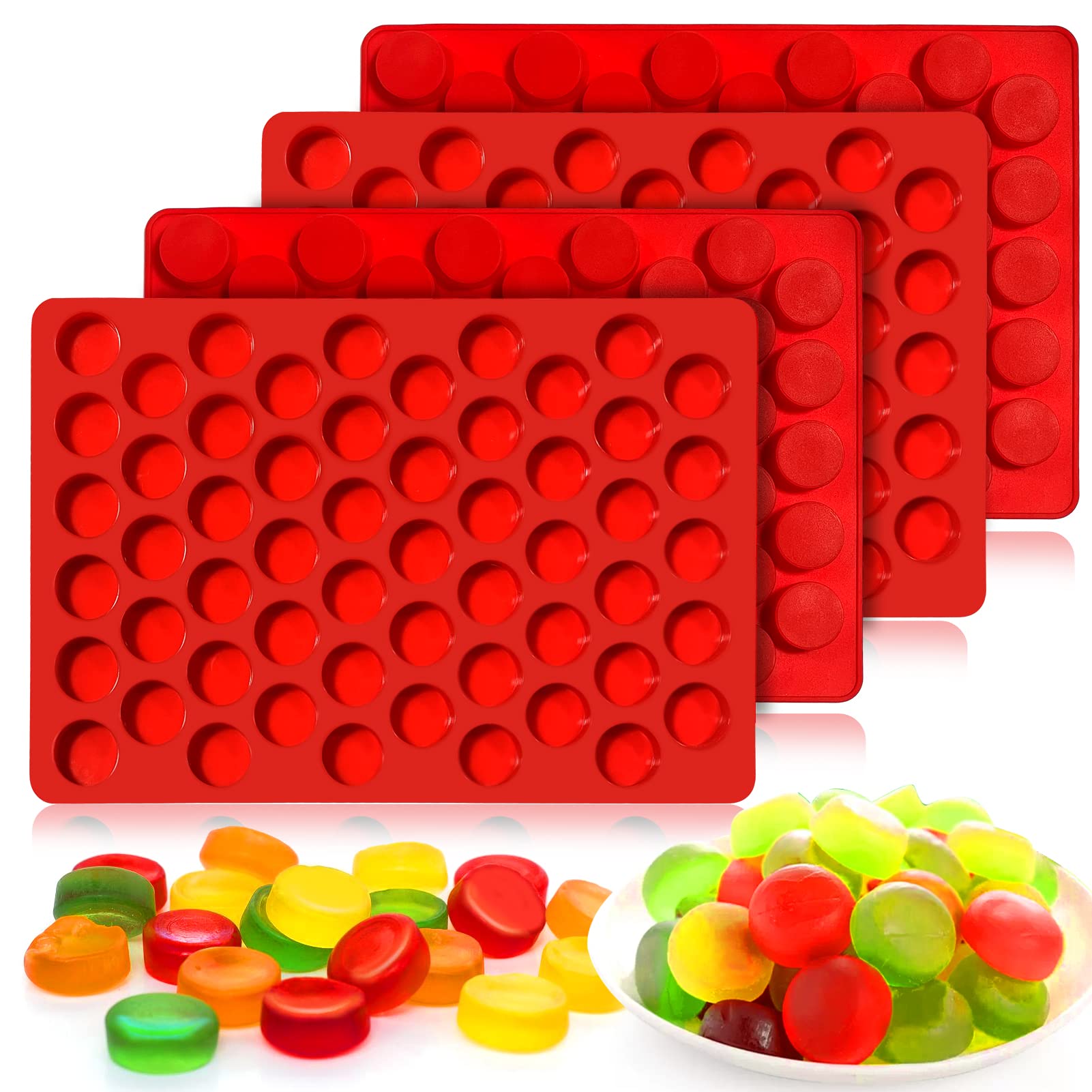 Vodolo moldes silicona 55 cavidades redondas, ideales para gomitas cetogénicas y porciones cómodas