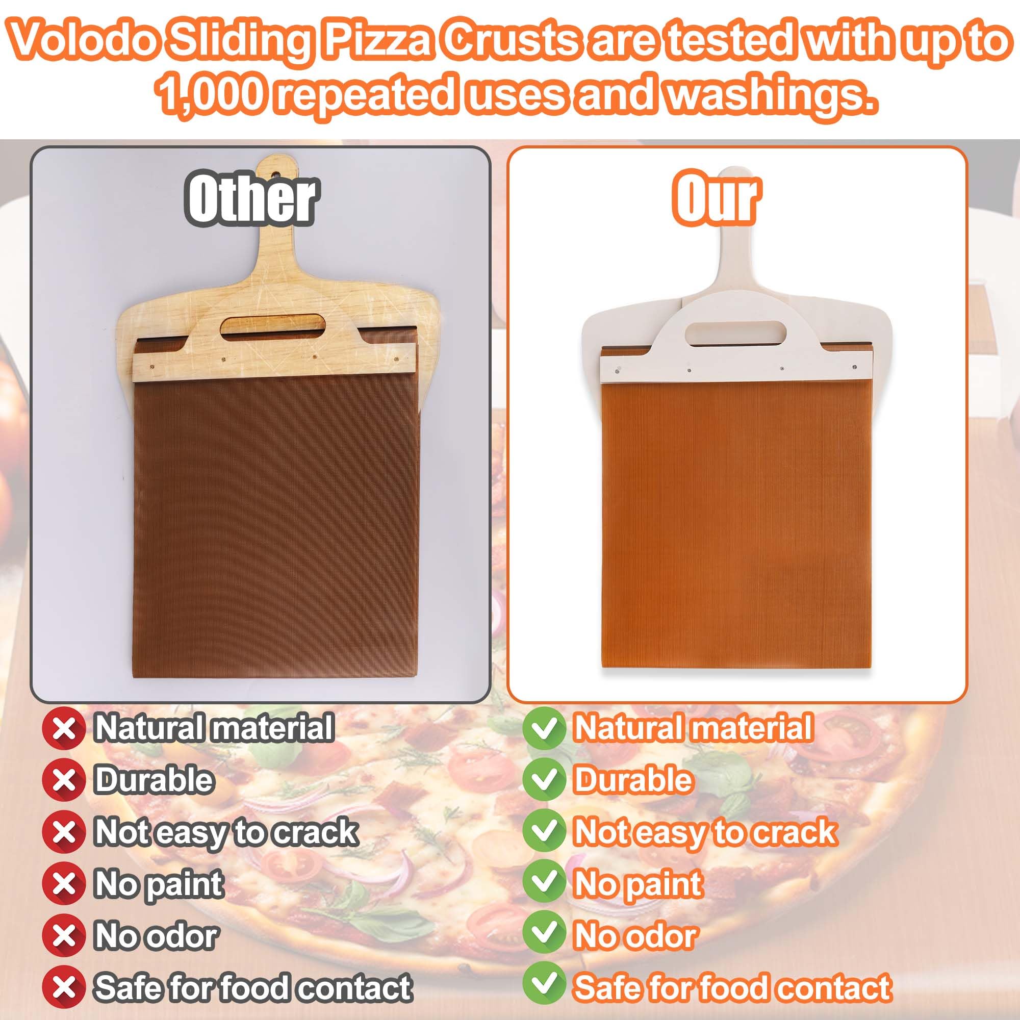 Vodolo pala-pizza-facil-de-limpiar y guardar gracias a su diseño sencillo