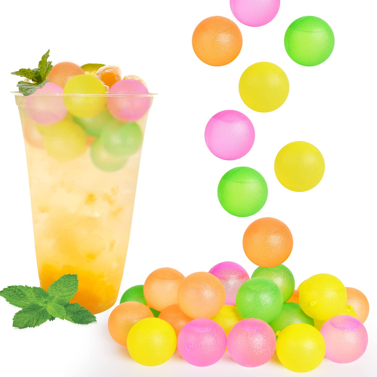 VOGVOG cubos de hielo reutilizables coloridos y redondos para fiestas.