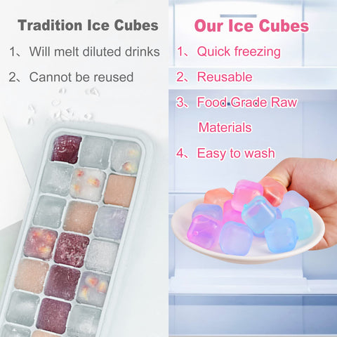 VOGVOG cubos de hielo cuadrados de plástico aptos para congelar y reutilizar.