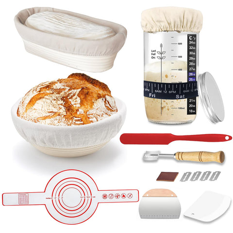 vohorit cestas de fermentación con lino para masa madre, ayudan a dar forma y textura.