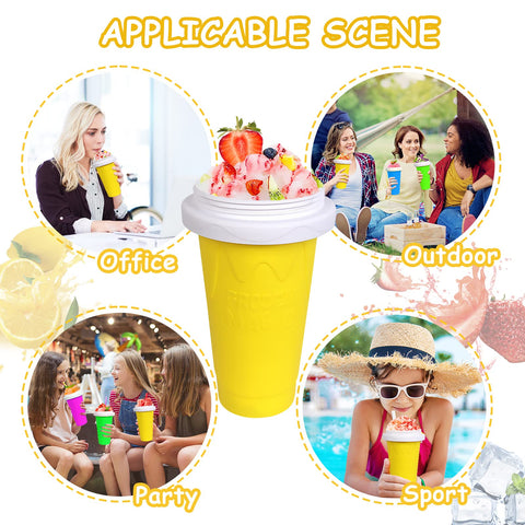 VOIEOV Slushie Cup color amarillo, diseño divertido para niños