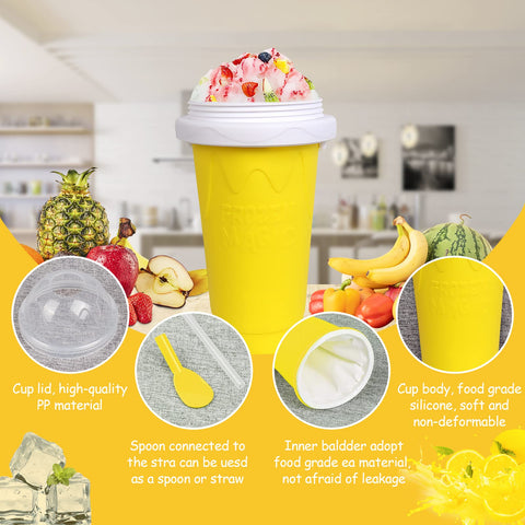 VOIEOV Slushie Cup cuchara pajilla desmontable incluida