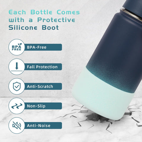Volhoply botella para niños, protector de silicona que evita golpes.