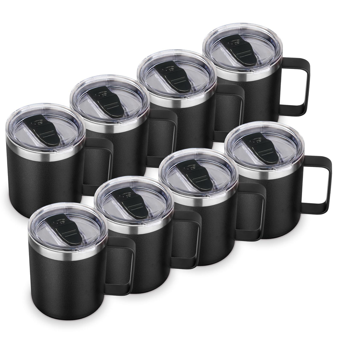 Volhoply taza 14oz aislada con tapa mantiene caliente para viajes y oficina.